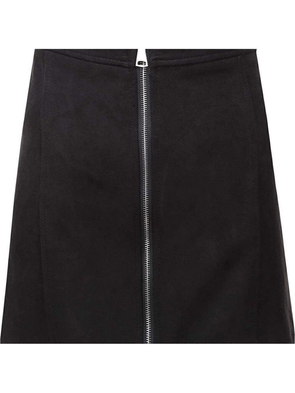 NWT Bellivera Womens High Waist Faux Suede A-LineFront ZipperSkirt  Sz XL